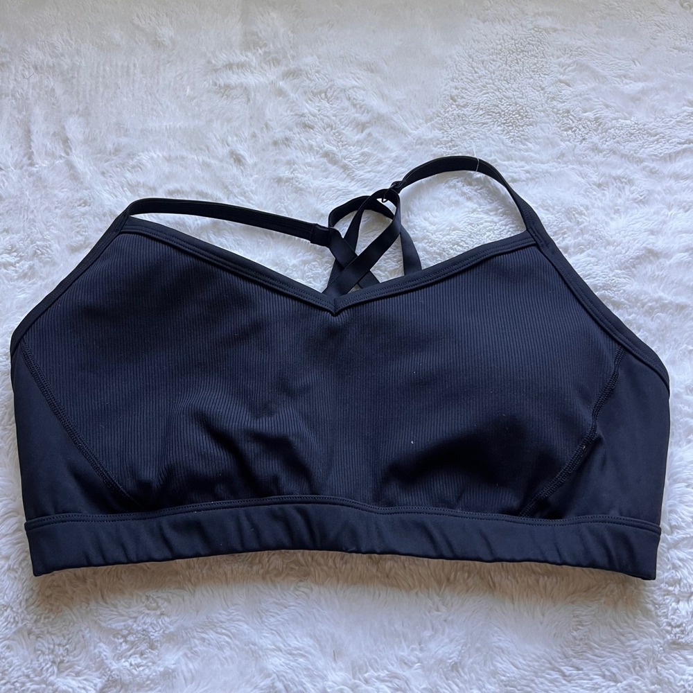 OFFLINE by Aerie Black Ribbed High Impact Sports Bra XXL Most Support Cardio Gym
